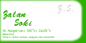 zalan soki business card